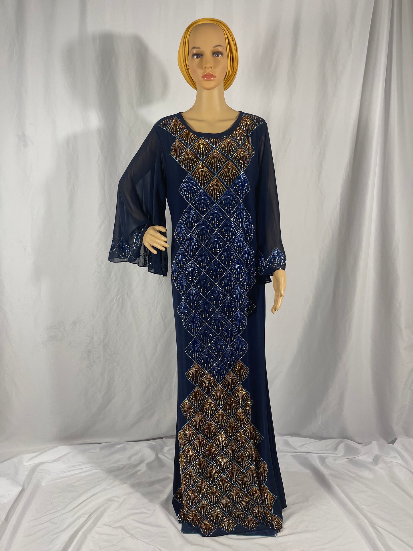 Rhinestone Blue Kaftan