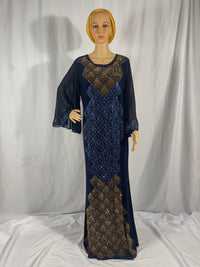 Rhinestone Blue Kaftan