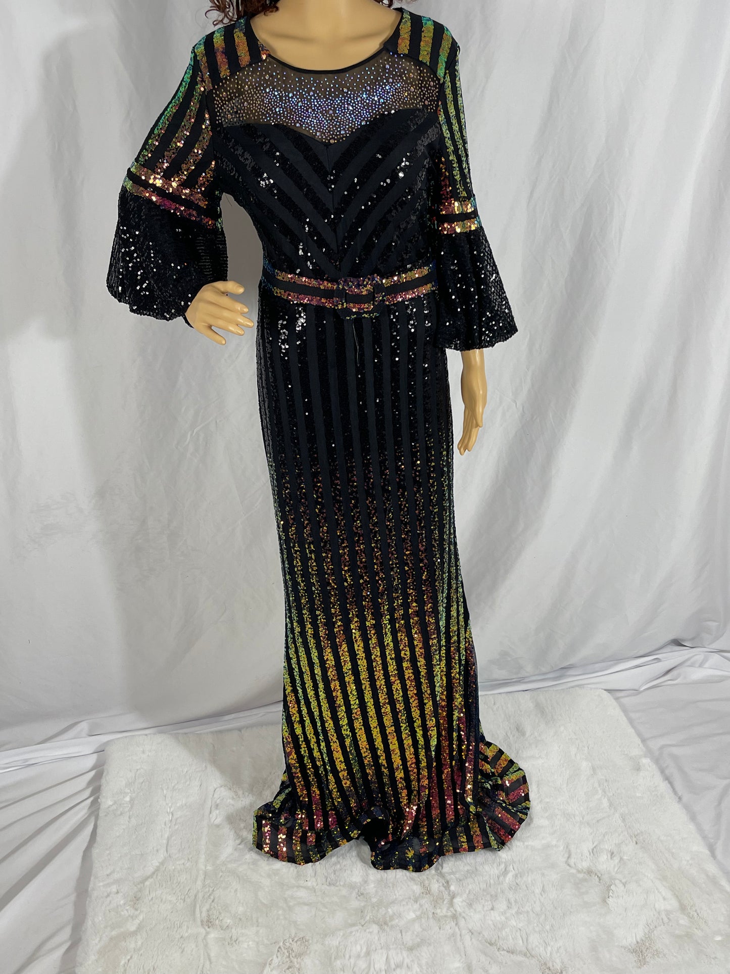 Multicolor/Black Evening Gown