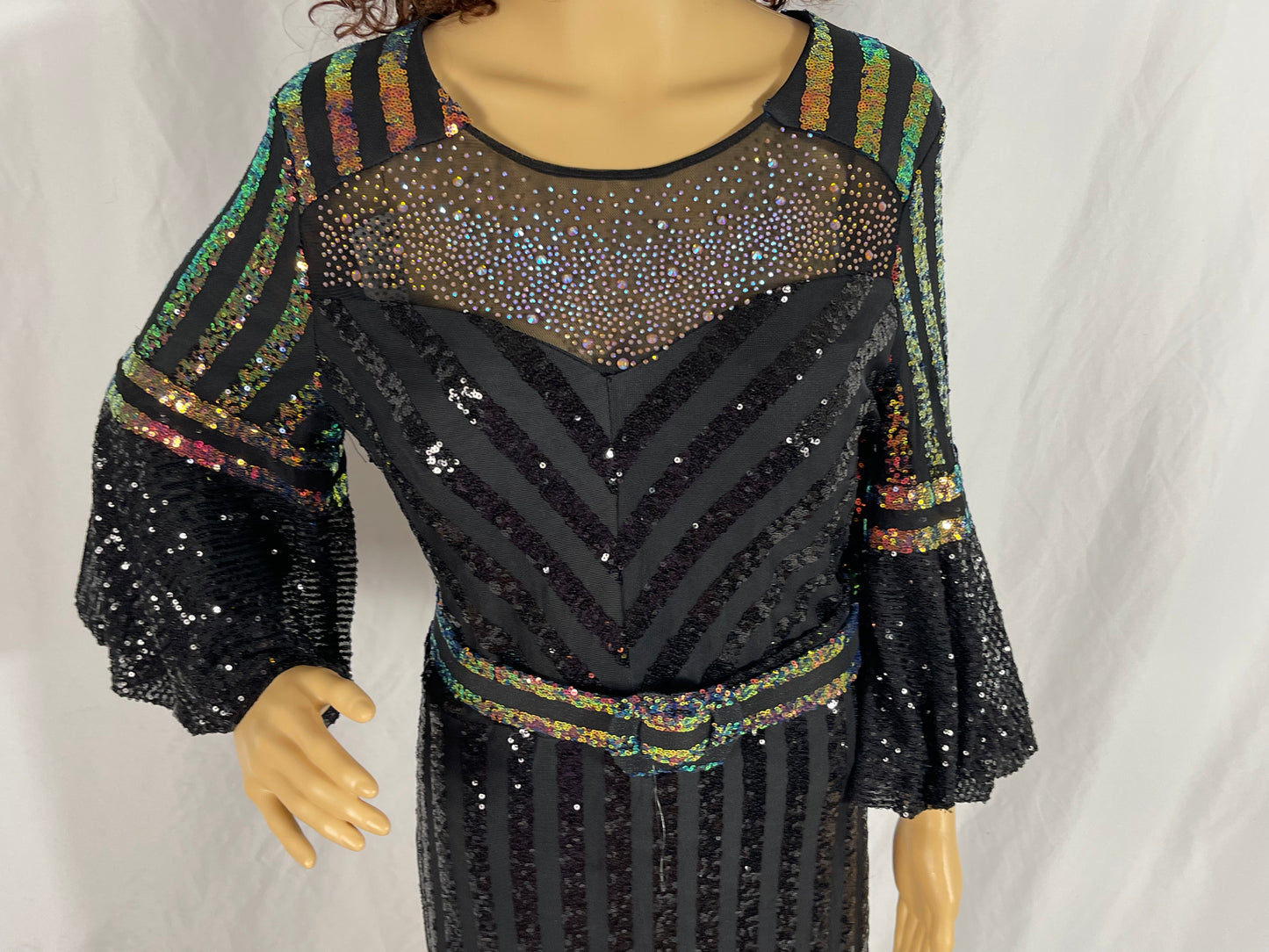 Multicolor/Black Evening Gown