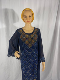 Rhinestone Blue Kaftan