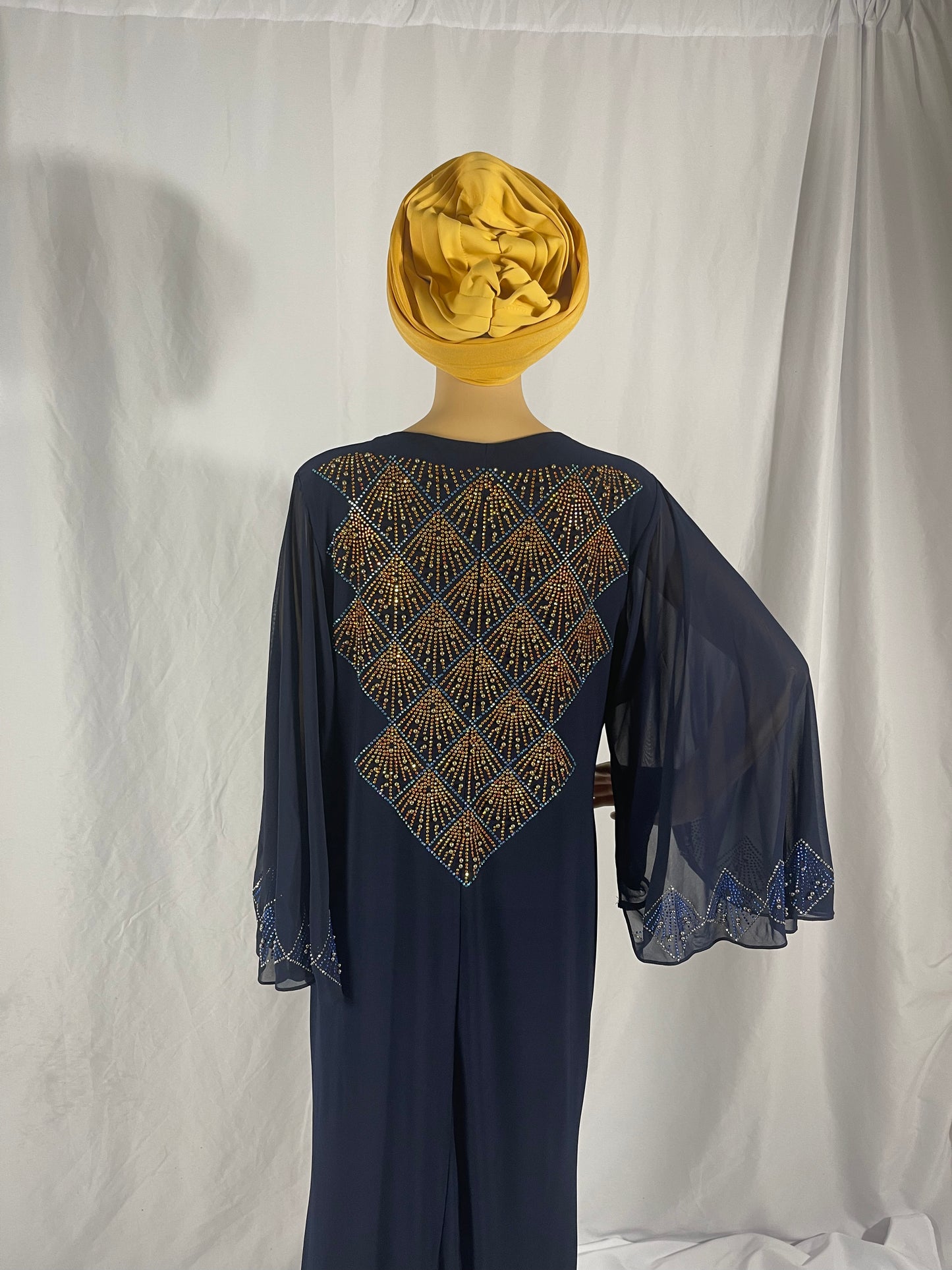 Rhinestone Blue Kaftan