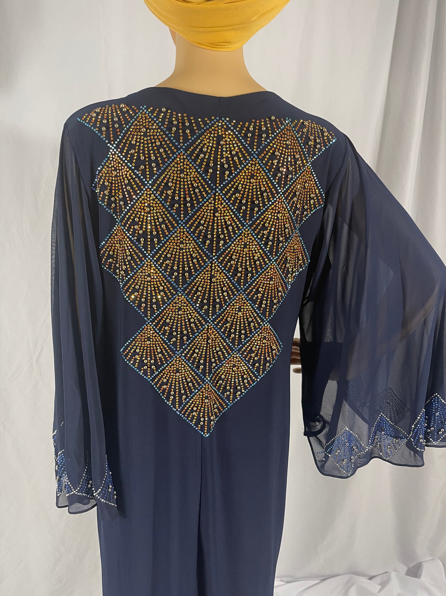 Rhinestone Blue Kaftan